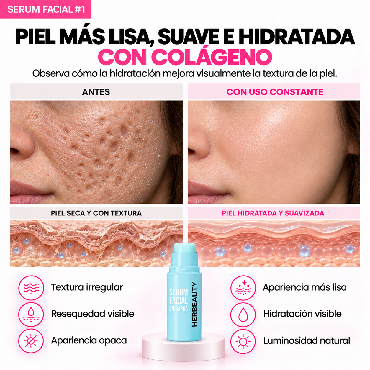 Herbeauty® Sérum Facial Hidratante y Reparador