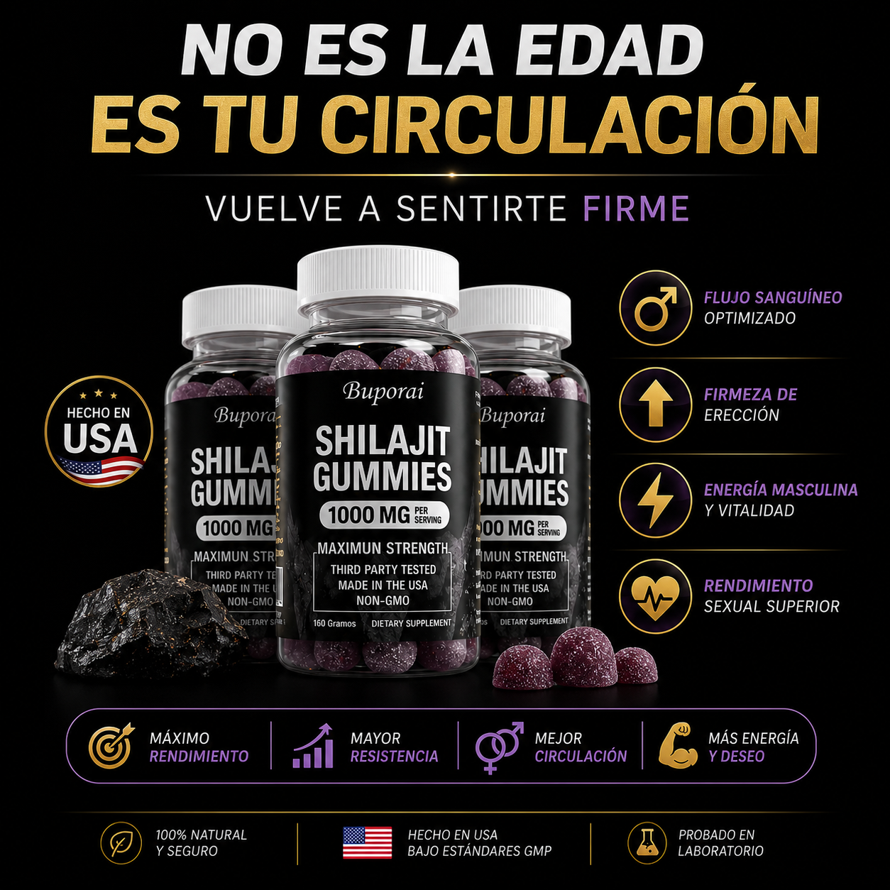 Gomitas de Shilajit Buporai 1000MG