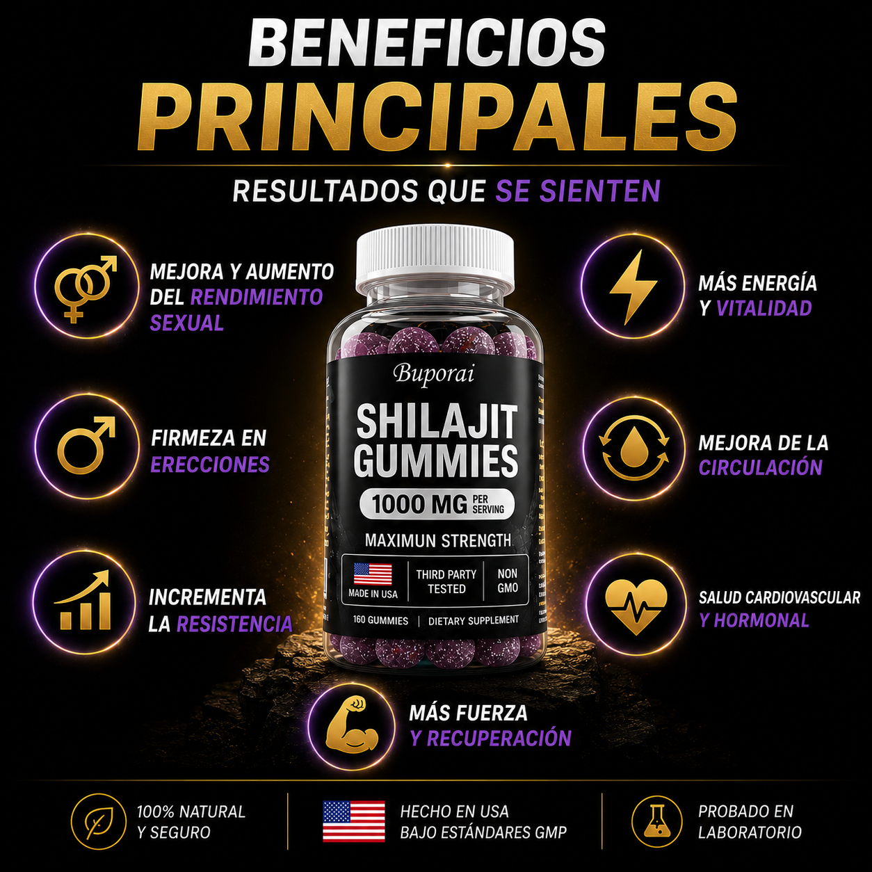 Gomitas de Shilajit Buporai 1000MG
